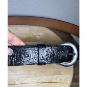 C.L. Genuine Black Silver Tooled/Embossed Belt 100% Pure Leather Art 9900 Sz 54